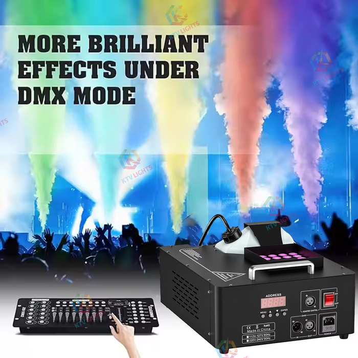 KTVLIGHTS 24-LED 3-in-1 Full-Color DMX512 Fog Machine-Y12