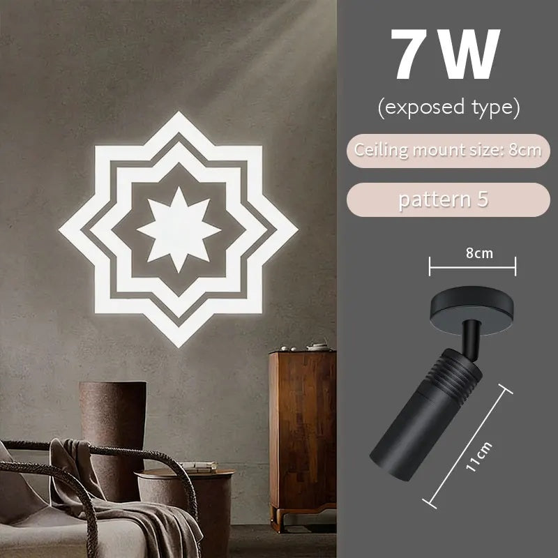 Snow Star Projection Ceiling Light for Modern Homes-S35