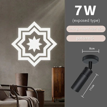 Snow Star Projection Ceiling Light for Modern Homes-S35