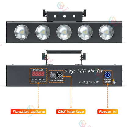 KTVLIGHTS 5-Eye 5x12W RGBW 4-in-1 COB LED Wall Washer Light-X19