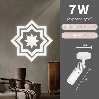 Snow Star Projection Ceiling Light for Modern Homes-S35