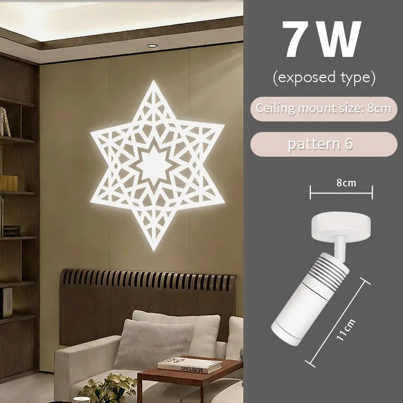 Snow Star Projection Ceiling Light for Modern Homes-S35