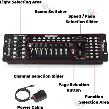 KTVLIGHTS 192-Channel DMX512 Stage Lighting Controller-D2