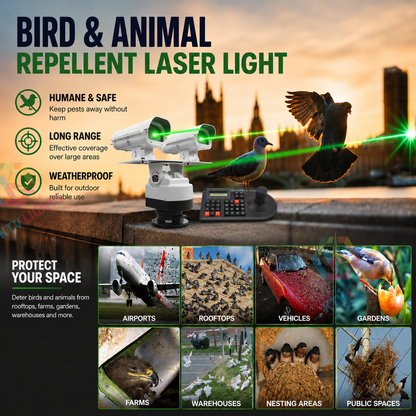 Dual-head programmable professional outdoor bird and animal deterrent laser lights - B29