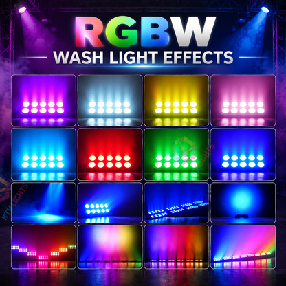 KTVLIGHTS 10x4W RGBW 4-in-1 LED Wall Washer Stage Light-X28