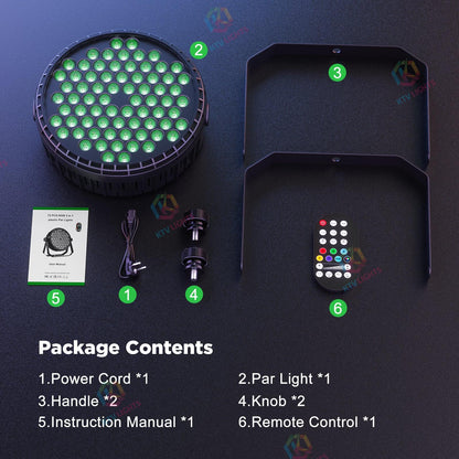 KTVLIGHTS 72-LED RGB PAR Light with Dynamic Vortex Effect-P12