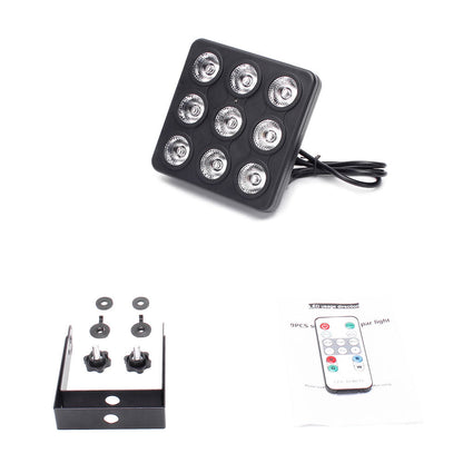 KTVLIGHTS 9-LED Remote Control Square PAR Stage Light-P28