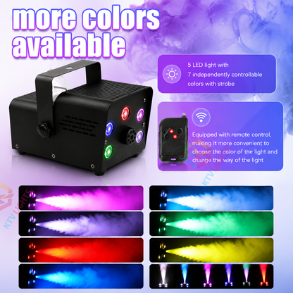KTVLIGHTS 500W Colored Smoke Machine with Remote Control-Y4