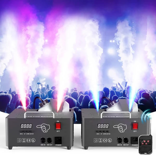 KTVLIGHTS 2000W Dual-Tube Adjustable LED RGB Smoke Machine-Y11