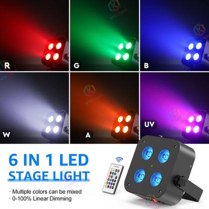 KTVLIGHTS 72W RGBWA UV APP Rechargeable LED PAR Light-P13