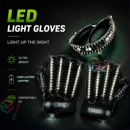 KTVLIGHTS LED Gloves & Glow Glasses for Rave Party Events-M44