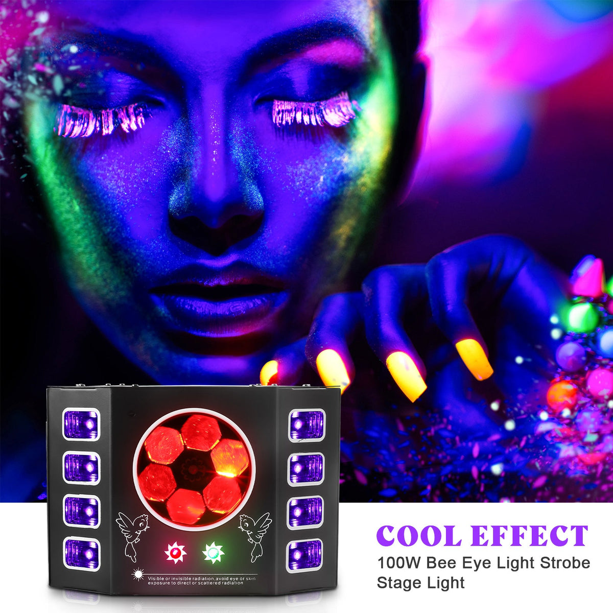 100W Bee Eye Strobe Stage Light 4-in-1 RGBW LED - C25