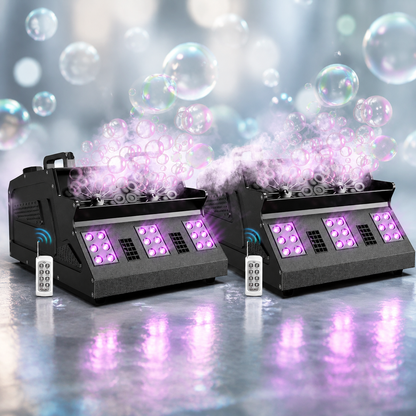 KTVLIGHTS 1500W LED RGB Smoke Bubble Machine with Remote Control-Y5