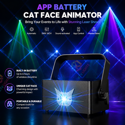 KTVLIGHTS RGB 3D Animated Laser Light DJ Stage Party Projector - A34