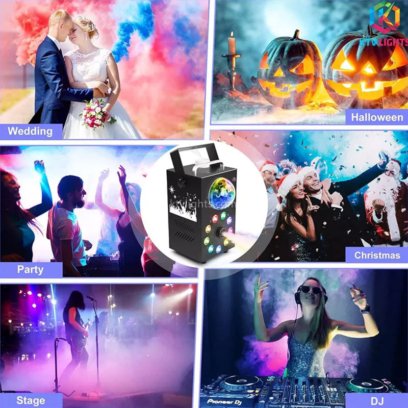 KTVLIGHTS 700W 9-LED RGB Fog Machine with Remote-Y3