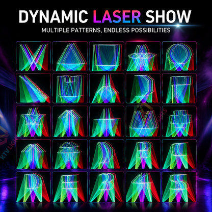 KTVLIGHTS 5-Aperture RGB Laser Light for DJ Stage Parties-B2