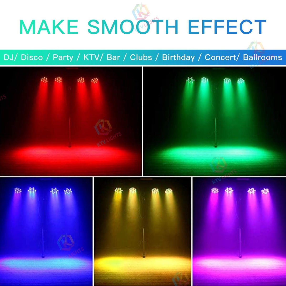 KTVLIGHTS 90W RGBW 4-in-1 LED Stage Effect Light-P14