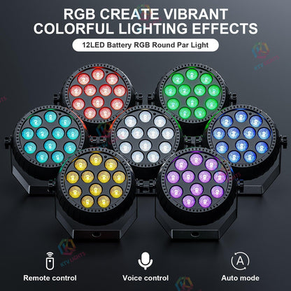 KTVLIGHTS Mini 12-LED RGB Rechargeable PAR Light-P7