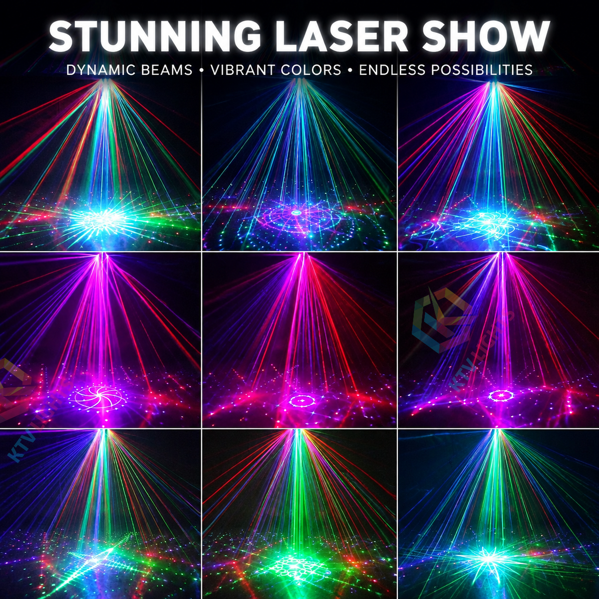 KTVLIGHTS RGB laser stage lights, suitable for DJ parties and events -B5