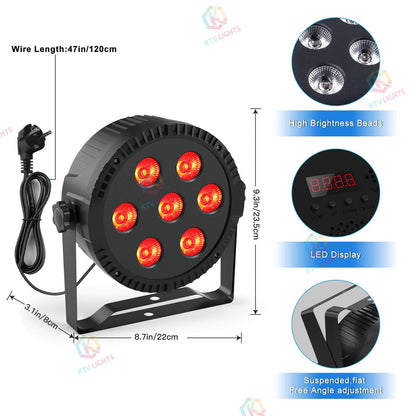KTVLIGHTS 70W 7-LED RGBW 4-in-1 Rainbow Par Light-P46