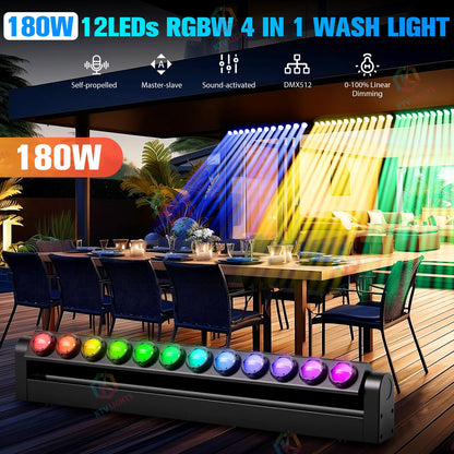 KTVLIGHTS 180W LED Moving Head Beam Bar Wall Washer Light-X17