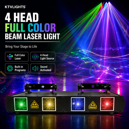 KTVLIGHTS 4-Aperture Full-Color Line-Scan Laser Light for DJ Stages-B18