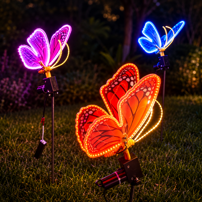 KTVLIGHTS 3D LED Butterfly Lights with Moving Wings for Garden