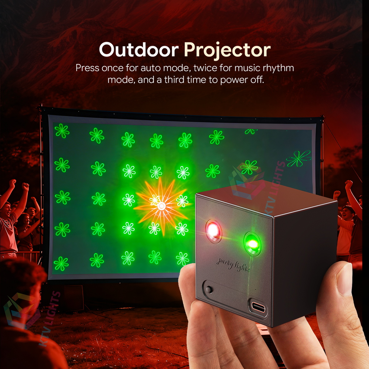 Mini RGB Laser Party Light USB Rechargeable Projector-B52