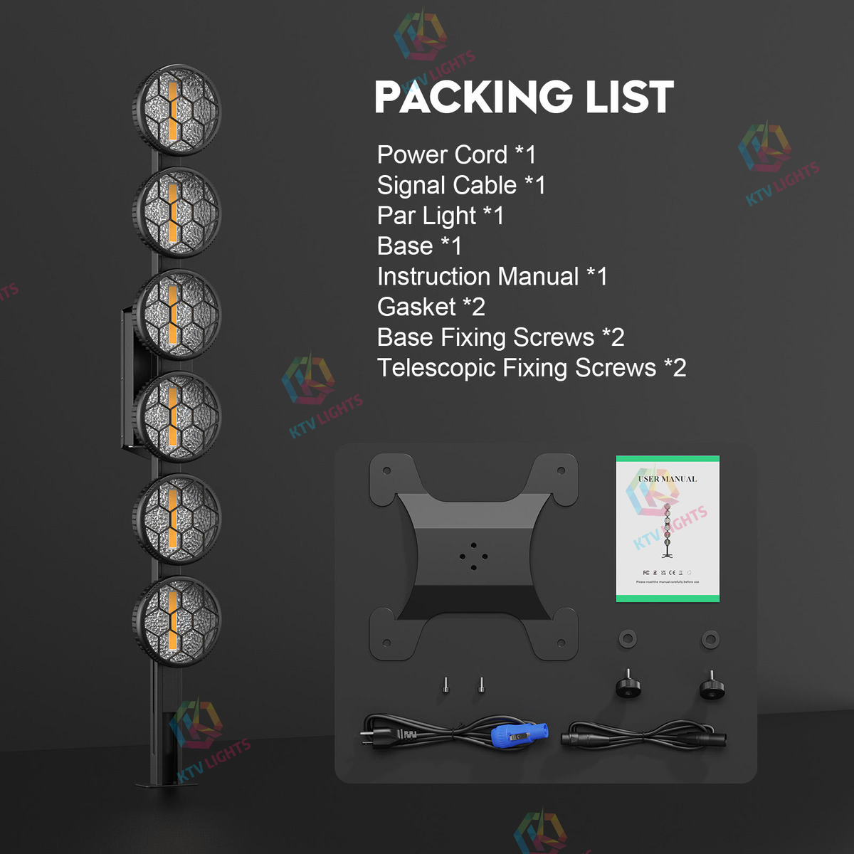 KTVLIGHTS Retro LED RGB COB PAR Light for Stage & DJ Events- P64