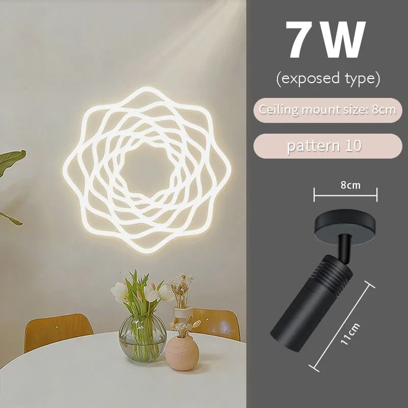 Snow Star Projection Ceiling Light for Modern Homes-S35