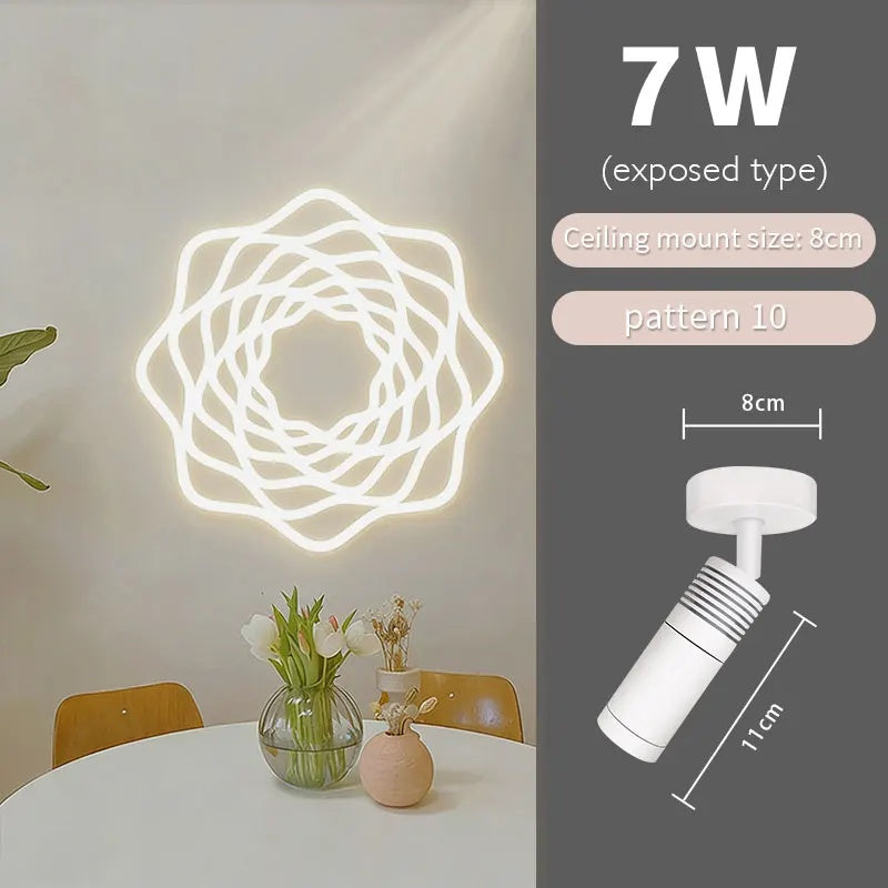 Snow Star Projection Ceiling Light for Modern Homes-S35