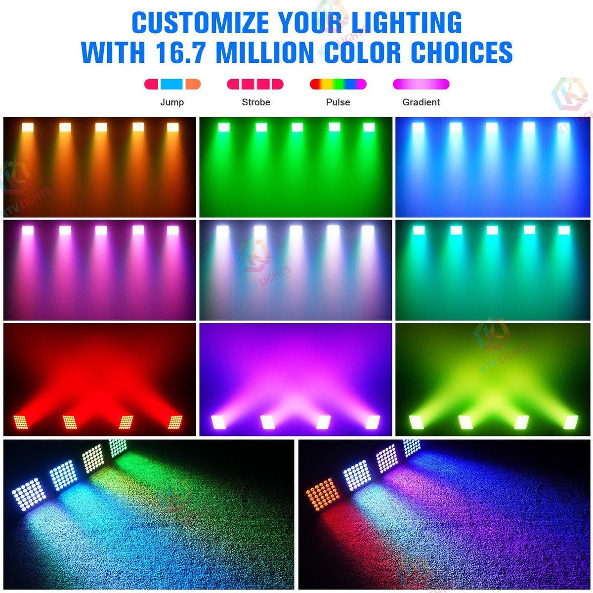 KTVLIGHTS 36-LED Wireless Rechargeable RGB 3-in-1 PAR Light-P47