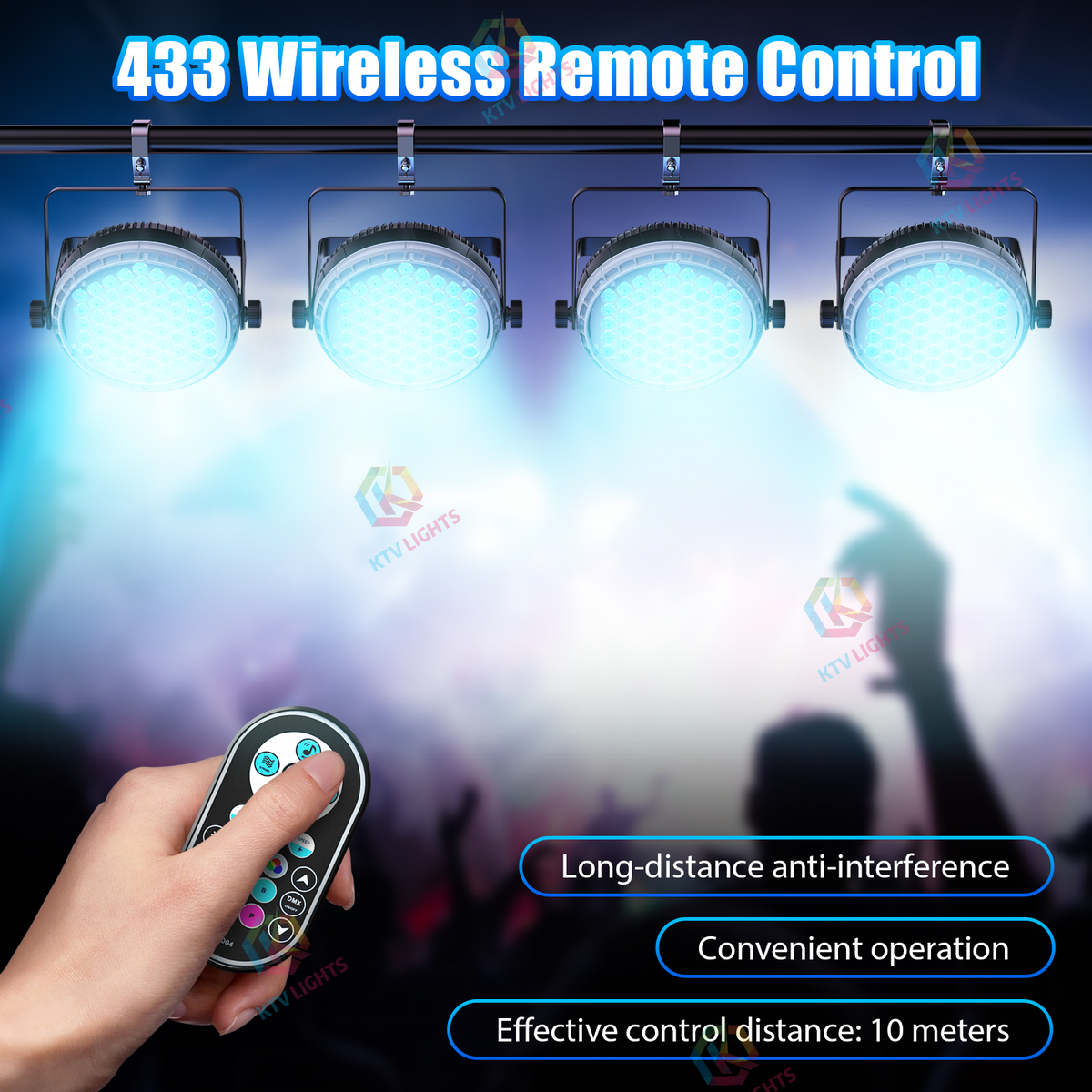 KTVLIGHTS 120W 60-LED RGBW 4-in-1 Stage Light-P62