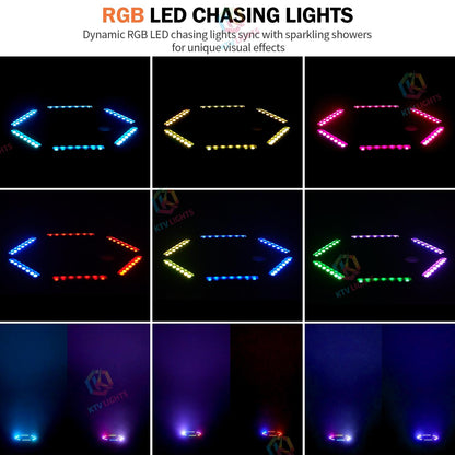 KTVLIGHTS 700W Hexagonal RGB LED Cold Spark Machine-H5