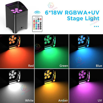 KTVLIGHTS 6x18W RGBWA UV LED Wash Stage Light-P53