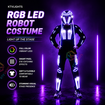 KTVLIGHTS RGB LED Robot Costume for Stage Performances and Parties-M25