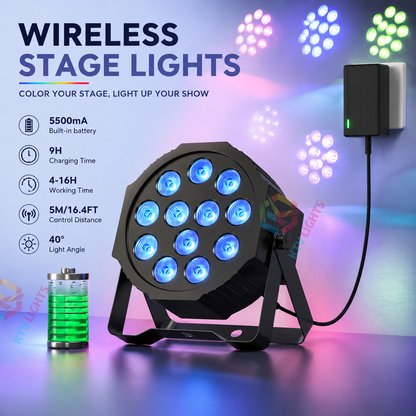 KTVLIGHTS Rechargeable RGBW LED Stage PAR Light-P16