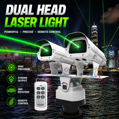 Dual-head outdoor bird and animal repellent laser light - B55