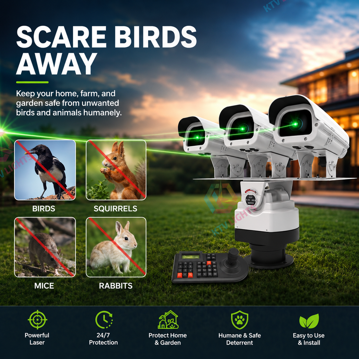 Programmable Triple-Head Landmark Outdoor Laser Light -B28