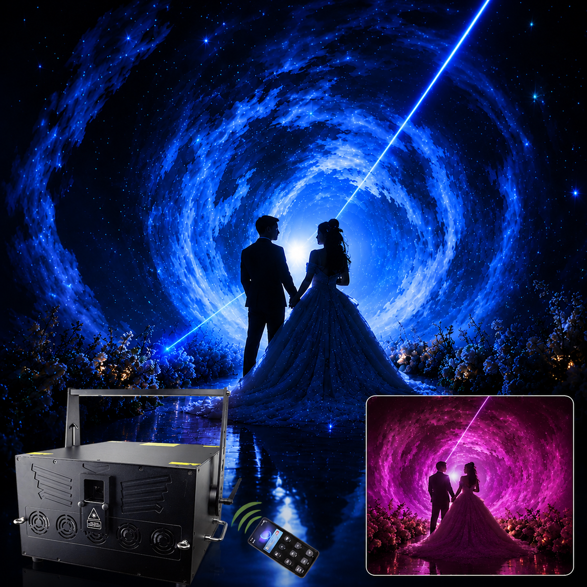 KTVLIGHTS 6W-30W APP Bluetooth APP Animation Laser Light IP65 DJ Stage Projector - A25