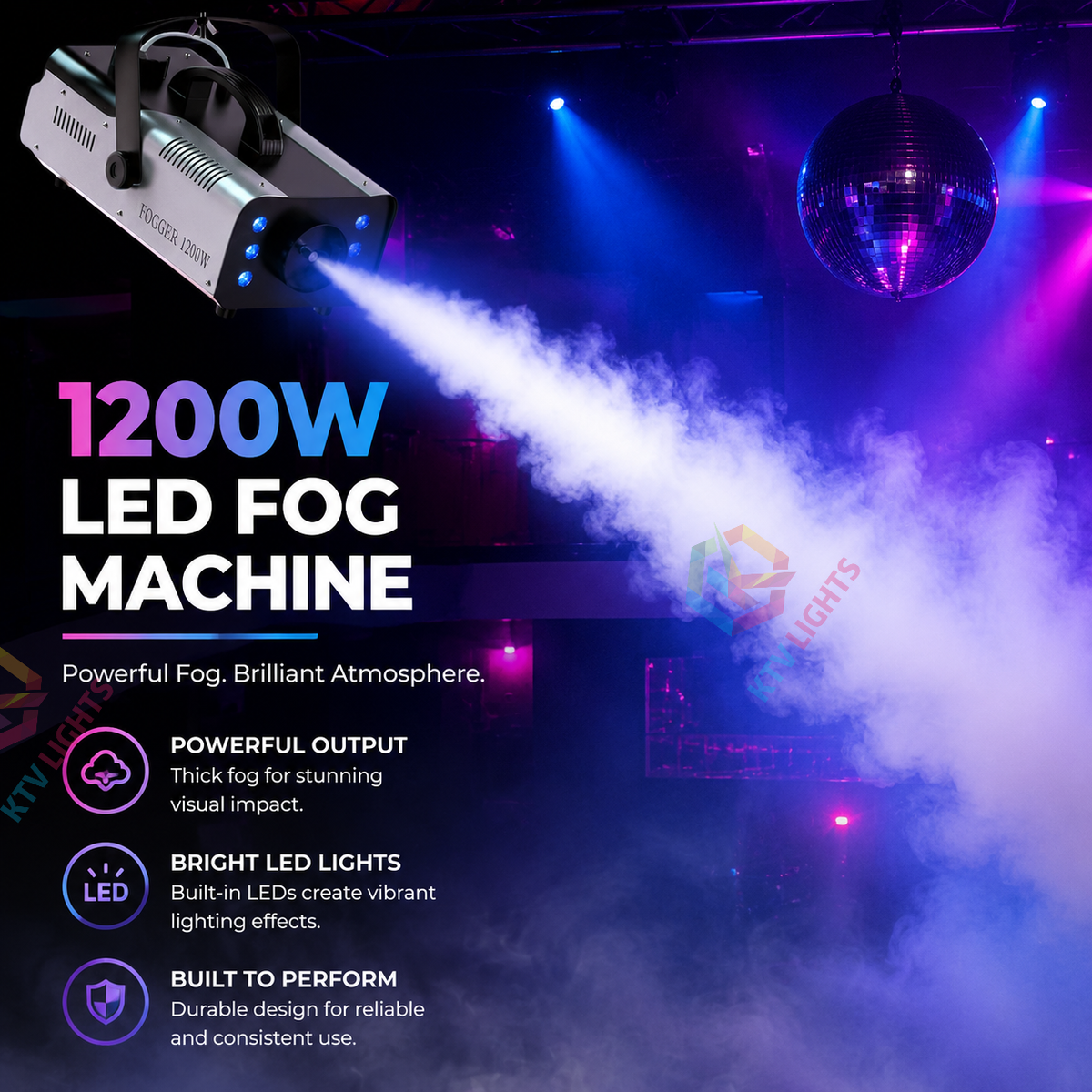 KTVLIGHTS 1200W LED fog machine-Y1