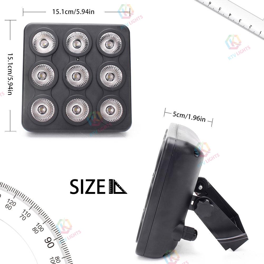 KTVLIGHTS 9-LED Remote Control Square PAR Stage Light-P28