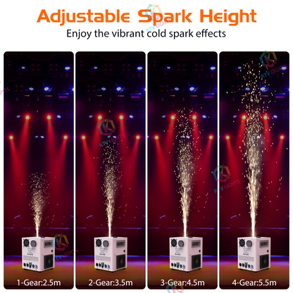 KTVLIGHTS 800W DMX512 Cold Spark Machine with Remote-H6
