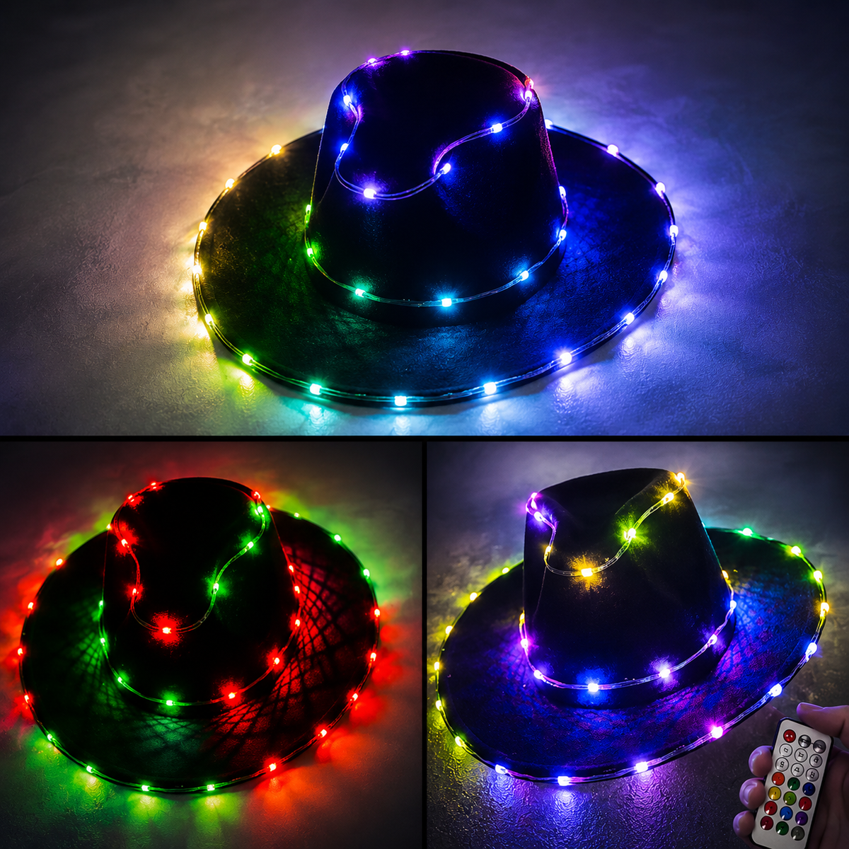 KTVLIGHTS LED Light Up Hat for Party, Rave & Festival Events-M6