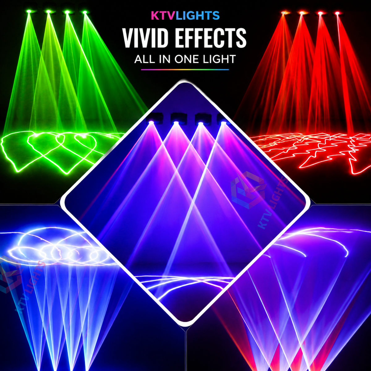 KTVLIGHTS 2W–3W RGB Animation Scanning Laser Light for DJ Stages-A6