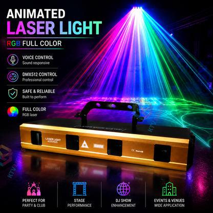 KTVLIGHTS RGB animation laser light suitable for DJ stages and party performances-A22