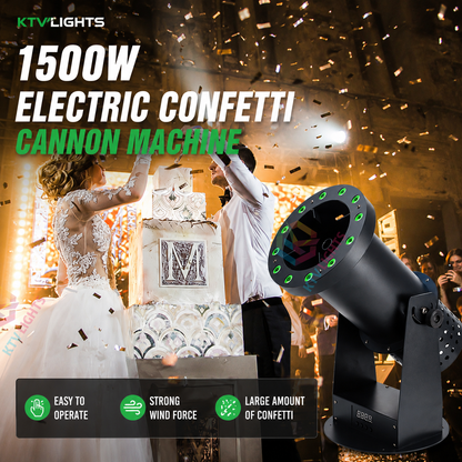 KTVLIGHTS 1500W Electric Confetti Machine for Weddings & Events-Y22