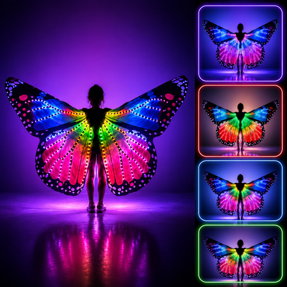 KTVLIGHTS Full Color LED Butterfly Wings Light Up Costume for Rave Party-M4