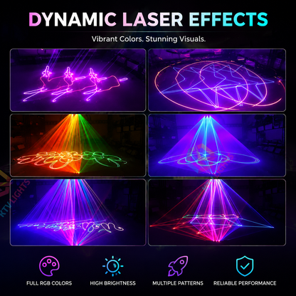 KTVLIGHTS 3W RGB Animation Laser Light for DJ Stages (Built-in 256 Patterns)-A19