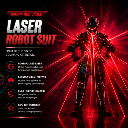 KTVLIGHTS Red Laser Robot Costume for Stage & Party Shows-M55